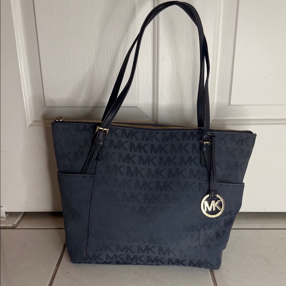 Michael Kors Dark Blue Signature Tote